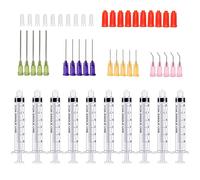 50 Pcs - 3ml Syringes with 14ga, 20ga,21ga, 23ga Blunt Tip Needles With Syringe Caps and Needle Caps for Refilling and Measuring Liquids, Oil or Glue Applicator