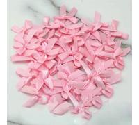 (50 Pcs) 4 * 4cm Colourful Ribbon Bows Small Size Polyester Satin Ribbon Bow Flower DIY Craft Decoration Christmas Bows-Pink-3.5cm