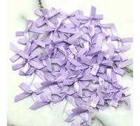 (50 Pcs) 4 * 4cm Colourful Ribbon Bows Small Size Polyester Satin Ribbon Bow Flower DIY Craft Decoration Christmas Bows-Light Purple-3.5cm