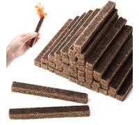 50 Pcs 4.6inch Natural Wood Firelighters-Sustainable Wood Fibre Fire Starters-Fire Charcoal Starter -The Perfect Firelighter for Fireplace, Grill, Charcoal Chimney, BBQ Accessories