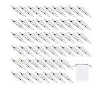 50 PCS 4mm Metal Alligator Clips 1 Piece Storage Bag Crafts Alligator Clips Metal Alligator Spring Clips for Laboratory Electrical Testing Work Come with Blank Storage Bag (20 * 30)