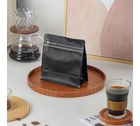 50 Pcs 4oz Black Sqaure Coffee Bean Bags with No-Valve, Easy Tear Open & Repeating Sealed Zipper, Heat-Seal Stand Up & Flat Bottom Tea Bag, 1/4 lb Capacity 5.3x5.7 Inch