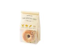 50 Pcs 5.1 Inch Bread Bags with Tin Tie, Bread Pattern Small Loaf Bags Made Of Milky yellow Paper, Storage Packing Bag with Clear Window for Bakery, Cafe, Homemade