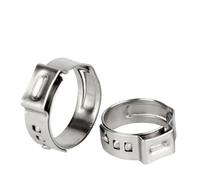 50 PCS 5.3-29.6mm Single Ear Stainless Steel Cinch Clamp Rings Fittings Crimp Pinch PEX Tubing Pipe Connections Clamps Pack Kit(12.8-15.3mm)