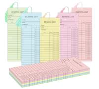 50 Pcs 5 Color Reading List Bookmarks with 10 Bookmark Tassels 3x8 Inch Bulk Reading Log Book Tracker Bookmarks for Book Lovers, Students, Teachers (Pastel)