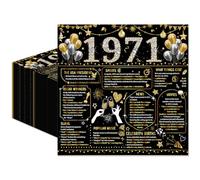 50 PCS 55th Birthday Napkins - 55th Birthday Decorations for Women Men 55th Anniversary Decorations Disposable Napkins Vintage 1971 Black Gold (6.5 x 6.5 In)