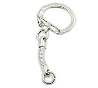 50 Pcs 57mm 2 1/4" keyring key Chain Snake Chain with Snap Jump Ring Nickle