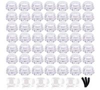 50 Pcs 5g Empty Cosmetics Container Pots Transparent Travel Plastic Jars Diamond Shape with Clear Screw Lids for Cream, Sample, Powder, Makeup Storage, Includes 3 Pack Mini Spatula by Yalbdopo