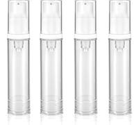 50 Pcs 5ML 10Ml 15Ml Refillable Clear Travel Pump Bottles Vacuum Container Press and Spray Bottle for DIY Foundation Essential Oils Spray Perfume Liquid Makeup Tool (10ML)
