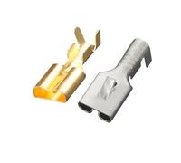 50 PCS 6.3 Series 0.4 Thic Brass Tinned Female Crimp Terminal Wire Connector For Car Relay DJ623-E6.3A/B/C(50 PCS DJ623-E6.3B)