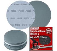 50 Pcs 6 Inches Sanding Discs, Wet and Dry Sanding Disc Grit 5000 Hook and Loop Round Orbital Sander Discs Flocking Sandpaper Disk Waterproof Sandpaper Silicon Carbide for Polishing Car, furniture