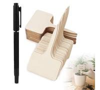 50 Pcs 6 X 10 Cm Wooden T-Type Garden Plant Labels with Marker Pen