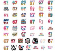 50 PCS 67 Meme Stickers, PVC Material 67 Stickers for Decoration, Six Seven Meme Sticker Pack for Laptop, Bookish, Water Bottle, Teens, Adults, 6 7 Gifts, 6 7 Sticker Packs