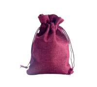 50 Pcs 7 * 9cm Khaki Color Natural Burlap Linen Travel Storage Pouch Jute Packing Bags for Gift Bag(Wine red)