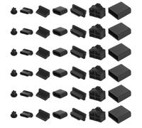 50 PCS 7 Types USB Dust Plug Cover Cap, Silicone USB C Dust Plug Mobile Dustproof Plugs for USB-A Female/Male, Type-C, HDMI, 3.5mm Headphone, RJ45 Ethernet Protector Stoppers
