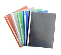 50 Pcs A4 Plastic Project Folders, 5 Assorted Colours Display Folder, Clear Front Covers Report Folder with 2 Prong, Waterproof Document Folder for School Office Paperwork, Filing & Organising (Set 4)