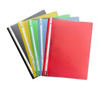50 Pcs A4 Plastic Project Folders, 5 Assorted Colours Display Folder, Clear Front Covers Report Folder with 2 Prong, Waterproof Document Folder for School Office Paperwork, Filing & Organising (Set 2)