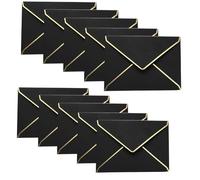 50 Pcs A7 Invitation Envelopes, 5 x 7 Inch V Flap Envelopes with Gold Border for Wedding, Gift Cards, Invitations, Graduation, Baby Shower, Parties (Black)