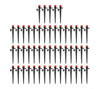 50 Pcs Adjustable Drip Emitters 8 Outlet Sprinkler Heads for Garden Irrigation System Watering Equipment Flower Bed Plant Care(Red)