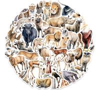 50 Pcs African Animals Stickers for Kids Teens Adults Boys Girls Gift,Stickers Pack for Laptop,Skateboard,Luggage,Car,Bike, Cup,Computer,Water Bottle Decor,Animals Vinyl Waterproof Sticker Decals