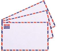 50 Pcs Airmail Envelopes with Commercial Flap, 4.5 x 8.9 Inches, Blue & Red Border for Invitations, Military Mail, International Letters and Business Correspondence
