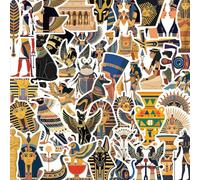 50 Pcs Ancient Egypt Stickers for Children Teens Girls Boys,Cute Style Stickers for Water Bottles Bicycle,Skateboard,Laptop,Computer,Waterproof Vinyl for Wall,Graffiti Stickers