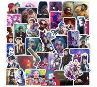 50 Pcs Arcane Stickers Waterproof Vinyl Anime Sticker for Adults Vi Jinx Arcane Stickers Cool Decals for Water Bottles Laptops Phone Cases Skateboard Stickers Arcane Merch