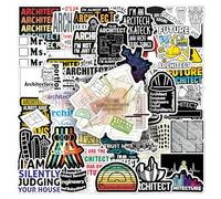 50 PCS Architect Stickers,Work Funny Sticker Pack Vinyl for Skateboard Guitar Door Laptop Luggage Car Bike Water Bottle Birthday Party Supplies Teens Boys and Girls Decals