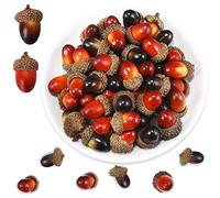 50 Pcs Artifical Acorns, with Natural Acorn Cap Acorn, Acorns Artificial Lifelike Acorn Decoration Festival for Craft, Wedding, Photo props， Festival Party and Home Decoration