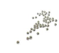 50 Pcs Authentic 925 Sterling Silver 4mm (0.16 Inch) Small Seamless Smooth Round Spacer Ball Beads for Jewelry Making Findings