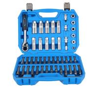 50 PCS Automotive Shock Absorber Tool Kit - All-in-One Strut Nut Removal Socket, Strut Spreader & Reversible Pass-Through Ratchet Socket Set for Car Repairs