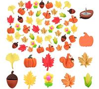 50 Pcs Autumn Decorative Push Pins, Fall Thumb Tacks Decoration, Thanksgiving Pushpins, Maple Leaves Sunflower Pine Cones Thumbtacks for Photo Wall Cork Board Bulletin Board Home Wall Decorations