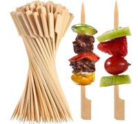 50 Pcs Bamboo Skewers for Appetizers, 9cm WoodenToothpicks, Cocktail Picks for Drinks, Fruit Kababs, Natural Wooden Paddle Skewer Mini Food Sticks,Sausage, Barbecue Snacks, Charcuterie Accessories