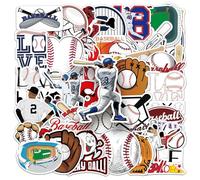 50 PCS Baseball Stickers Bundle - Premium Waterproof Vinyl Decals for Laptop, Car, Water Bottle, Helmets and DIY Crafts - Perfect Sports Fan Gifts for Kids & Adults