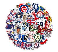 50 Pcs Baseball Trendy Vinyl Stickers Pack - Trendy Waterproof Stickers for Laptop, Journal, Water Bottle, Sports Fans & Teens