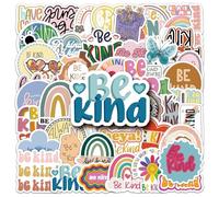 50 Pcs Be Kind Stickers for Water Bottle Waterproof Sticker for Laptop Skateboard Phone Car Decals for Teens Adults for Party Favors Supplies Decor (Friendly Stickers)