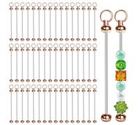 50 Pcs Bead Keyring Making Kit-Silver Blank Beaded Keychains for DIY Jewelry Keychains Making Accessories,can be use for Backpacks, keyrings, and Phone Charms