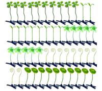 50 Pcs Bean Sprout Hair Clips Mixed Style Plant Hairpins Sprout Clips Little Grass Barrettes Funny Hairpins Hair Accessories for Women Kids Girls Lady Home School Party (Green)