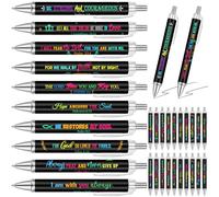 50 Pcs Bible Verse Ballpoint Pens Christian Christmas Pens Gift Inspirational Quotes Pens Funny Ballpoint Pens Retractable Ink Pens for Women Men Colleague Coworker Office(Black Background Style)
