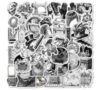 50 Pcs Black and White Series Stickers for Children Teens Girls Monochrome Mix Graffiti Stickers for Laptop Water Bottles,Bicycle,Skateboard,Computer,Waterproof Vinyl for Wall