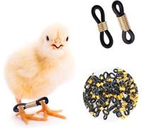 50 Pcs Black Baby Chick Splay Leg Hobble Chicken Leg Bands,Adjustable Chicken Hobble Braces for Spraddle Leg Repair Poultry Care Supplies,Bird Ducks Newly Hatched,Poultry Feeding and Watering Supplies
