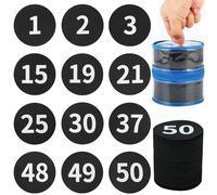 50 Pcs Black Carpet Floor Circle Sit Markers with Numbers 1-50 Carpet Dots for Spot Markers, 4 Inch Floor Dots Teacher Supplies Classroom Organization for Home Elementary Preschool