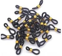 50 Pcs Black Chick Splay Leg Hobble Chicken Leg Bands, Adjustable Hobbling Chicken Hobble Braces for Spraddle Leg Repair Poultry Care Supplies for Chick Bird Quails Ducks Hatched Feeding & Watering Su