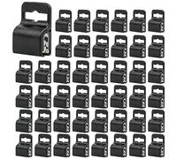 50 pcs Black Gripper Card Holder Clamps Mini Grabber Clip for Standard Thickness ID Badge, Plastic ID Holder for Smart CAC Chip or Swipe Card (Black)