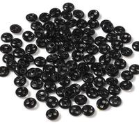50 Pcs Black Mini Buttons for DIY Doll Clothes, Round Mini Tiny Buttons, Doll Clothes Scrapbooking Decor Sewing Supplies Easy Installation, Fasteners (5mm)