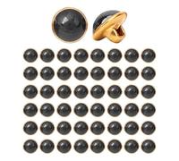 50 Pcs Black Pearl Buttons 10mm, Dome Cap with Copper Base Sewing Buttons for Clothing, DIY Craft Projects, Jewelry Making and Garment Repair