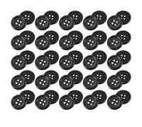 50 PCS Black Resin Buttons, 4 Hole Black Button Domed Round Sewing Button On Coat Making Buttons for DIY, Handmade, Crafting, Sewing, Replacement, Knitting, Clothes Ornament(24L 15mm)