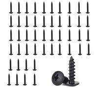 50 Pcs Black Self Tapping Screws, M3 x 10mm Multi Purpose Small Screw, Stainless Steel, Phillips Pan Head Bolts for Wood, Drywall and Furniture