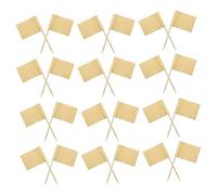 50 Pcs Blank Toothpick Flags, Cocktail Sticks Mini Food Labels Flags, Kraft Paper Food Labels (3.5 * 2.5cm), Cheese Plate & Cupcake Toppers for Party Birthday Cake Food Cheeseplate Cheese Markers