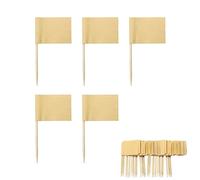 50 PCS Blank Toothpick Flags,Kraft Paper Food Labels,Cocktail Sticks Mini Food Labels Flags for Cheese Plate & Cupcake Toppers Cheese Labels,Fruit Salad,Baby Shower Names(3.5 * 2.5cm)